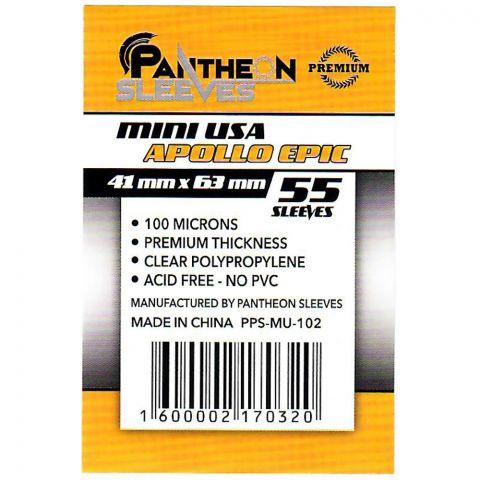 Протекторы Pantheon Sleeves Apollo USA mini премиум (55 шт., 41x63 мм)